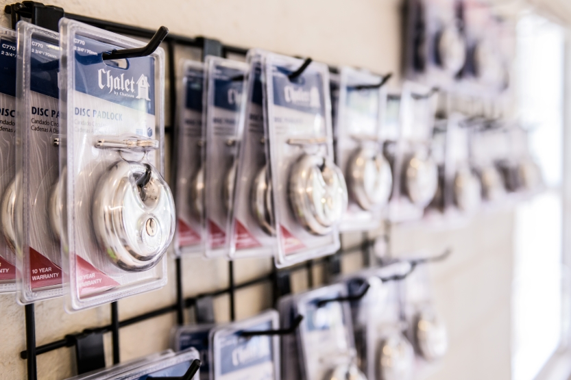 locks hanging on a sale display